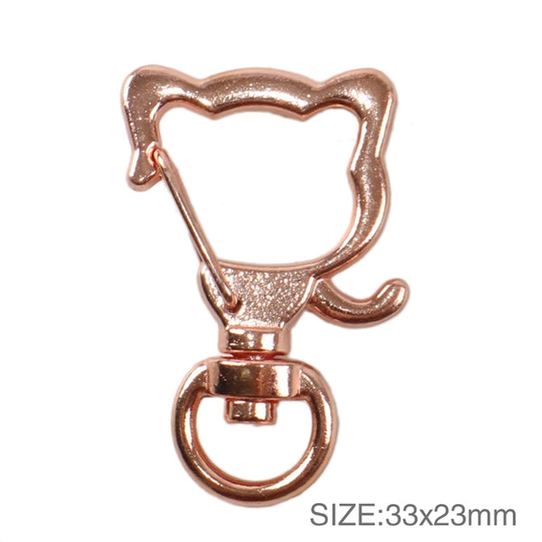 Cat Head Swivel Lobster Clasp Keychain